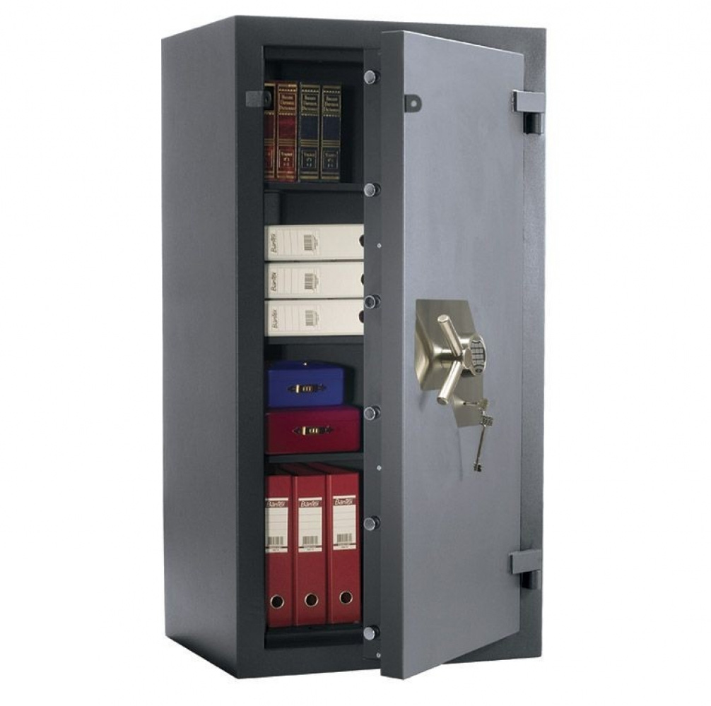 Сейф зламостійкий (1660*680*510мм.) єлек/код. + ключовий, 4 полиці, 3 клас, Форт -1668.EL, графіт Valberg - фото 1