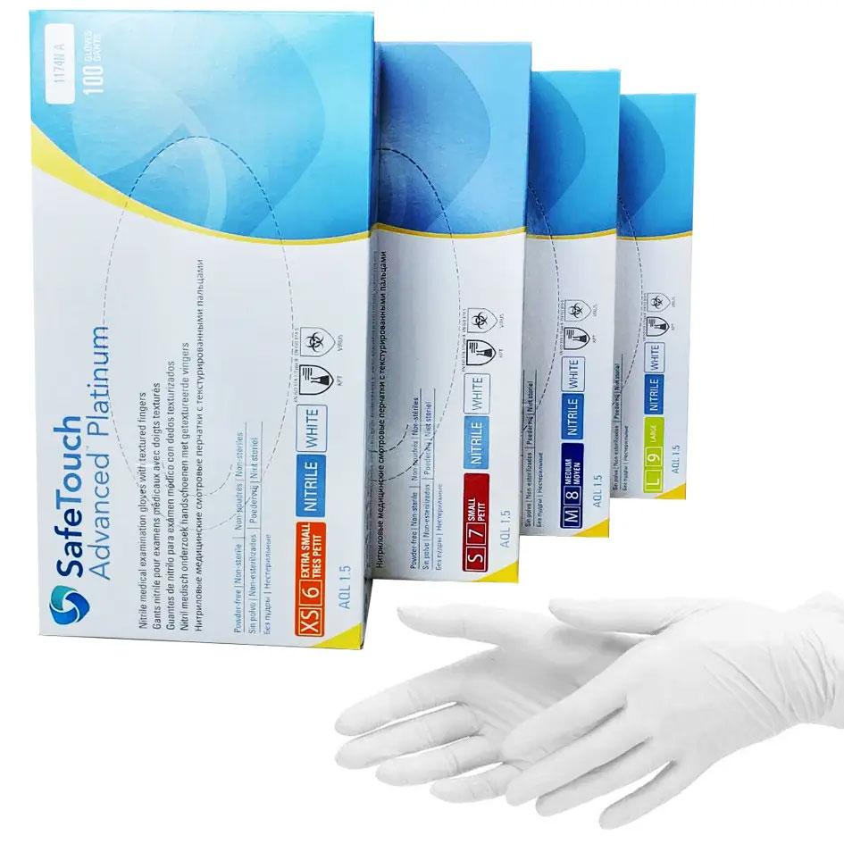 Перчатки нитриловые неоп. SafeTouch Advanced Platinum 1174P (3.5г), разм. M, 100шт./уп., бел. Medicom - фото 3