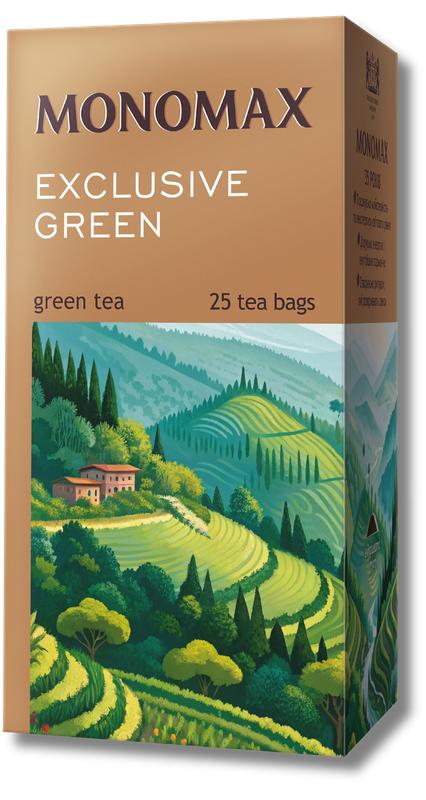 Чай зеленый китайский Exclusive green, 25пак. по 2г. в индивидуальной упаковке. Мономах - фото 1