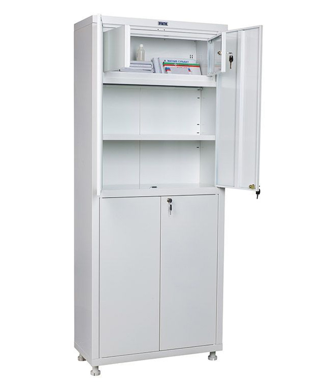 Шкаф медицинский Трейзер MD 2 двери (240*627*252) метал., замок, бел. Практик - фото 2
