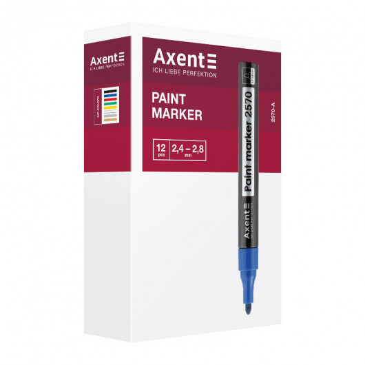 Маркер лакирующий Paint 2570-A, 2,4-2,8 мм круглый золотой Axent - фото 3