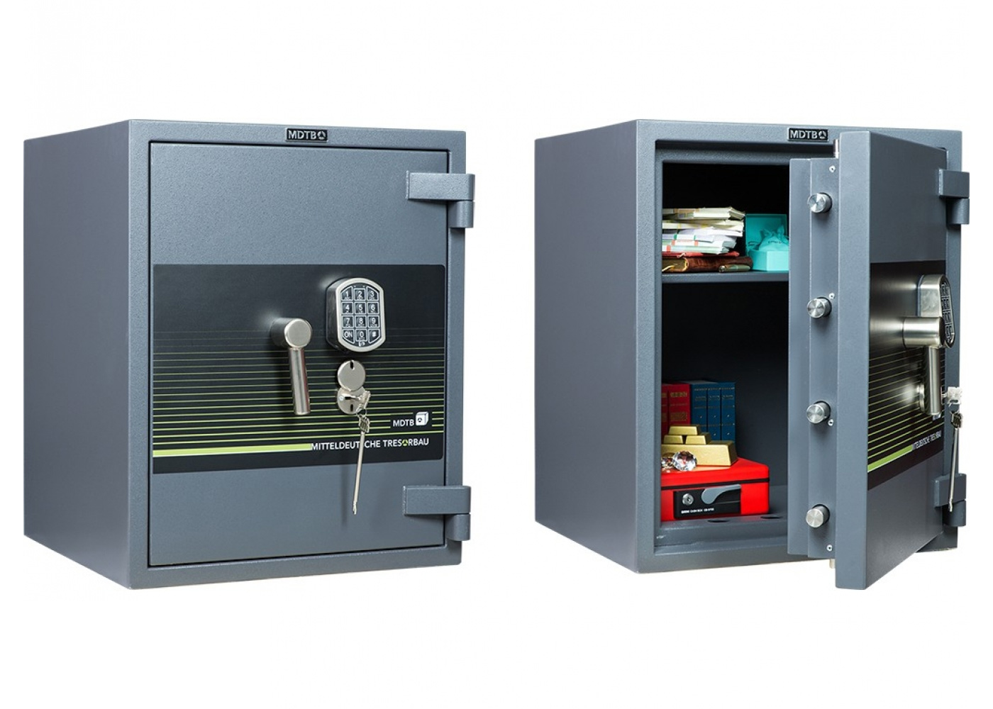 Сейф зламостійкий (670*550*520мм.) елек/код.+ ключовий, 1 полиці, 4 клас, Banker-M 67-EK, графіт MDTB - фото 2