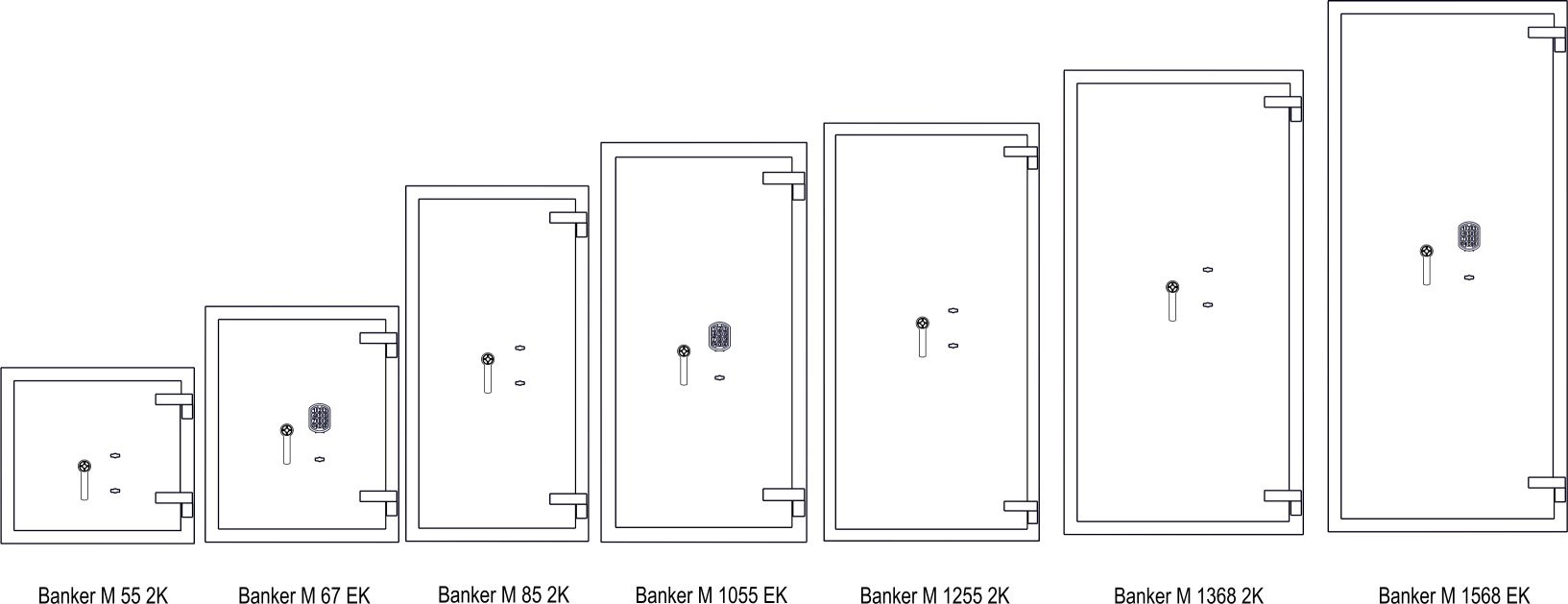 Сейф зламостійкий (670*550*520мм.) елек/код.+ ключовий, 1 полиці, 4 клас, Banker-M 67-EK, графіт MDTB - фото 3