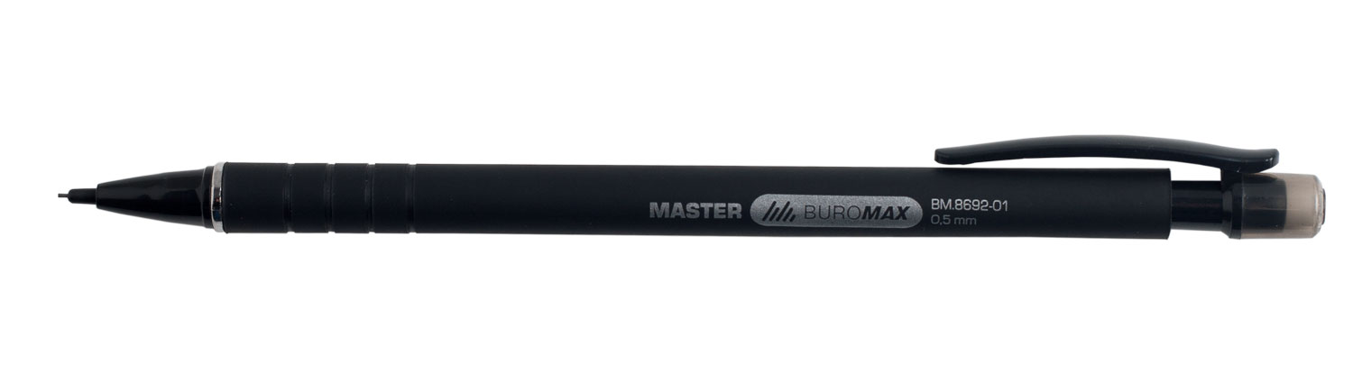 Олівець автоматичний 0,5мм., MASTER, пластиковий корпус з покриттям Rubber Touch BuroMax — фото 3