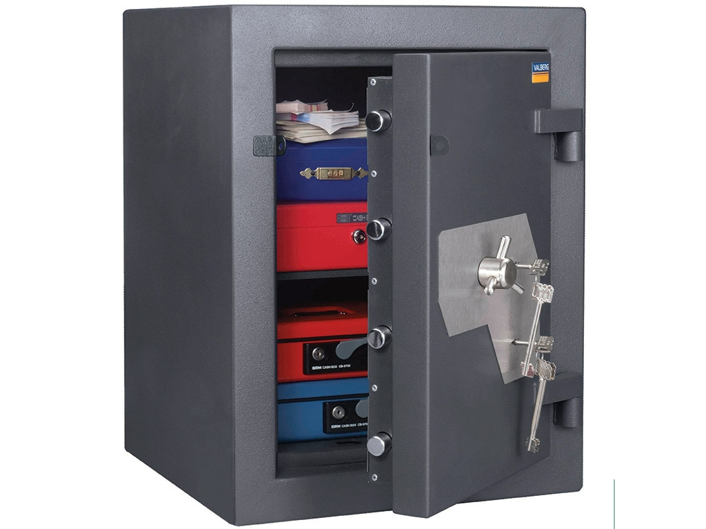 Сейф взломостойкий (670*510*510мм.) два ключевых замка, 2 полки, 3 класс, Форт 67 KL, графит Valberg - фото 1