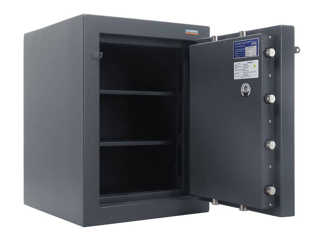 Сейф зламостійкий (670*510*510мм.) єлек/код.+ ключовий, 2 полиці, 3 клас, Форт 67 EL, графіт Valberg - фото 2