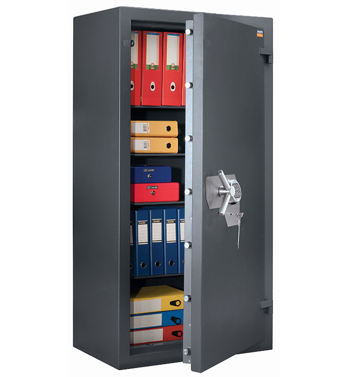 Сейф зламостійкий (1660*850*510мм.) елек/код. + ключовий, 4 полиці, 3 клас, Форт 1685 ЕL, графіт Valberg - фото 5