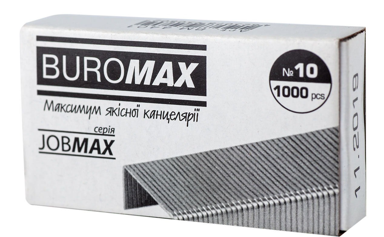 Скоби для степлера №10 JOBMAX, 1000шт./уп. BuroMax — фото 3