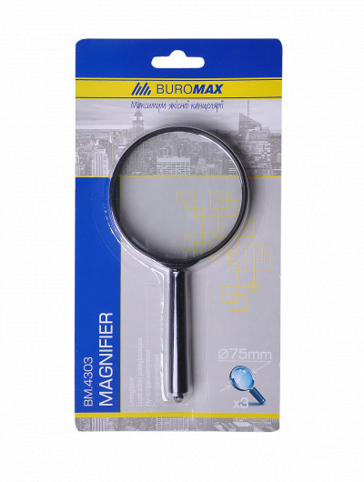 Лупа D75 d=75мм.,3х кратное увеличение, оптическое стекло BuroMax - фото 3