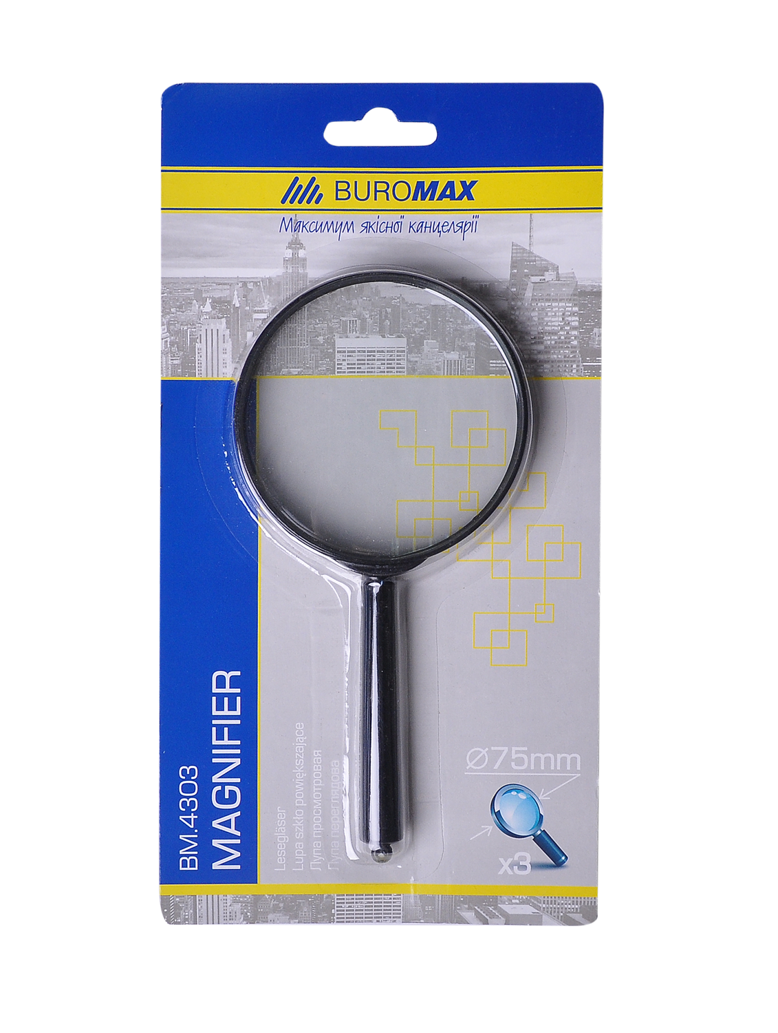 Лупа D75 d=75мм.,3х кратное увеличение, оптическое стекло BuroMax - фото 3