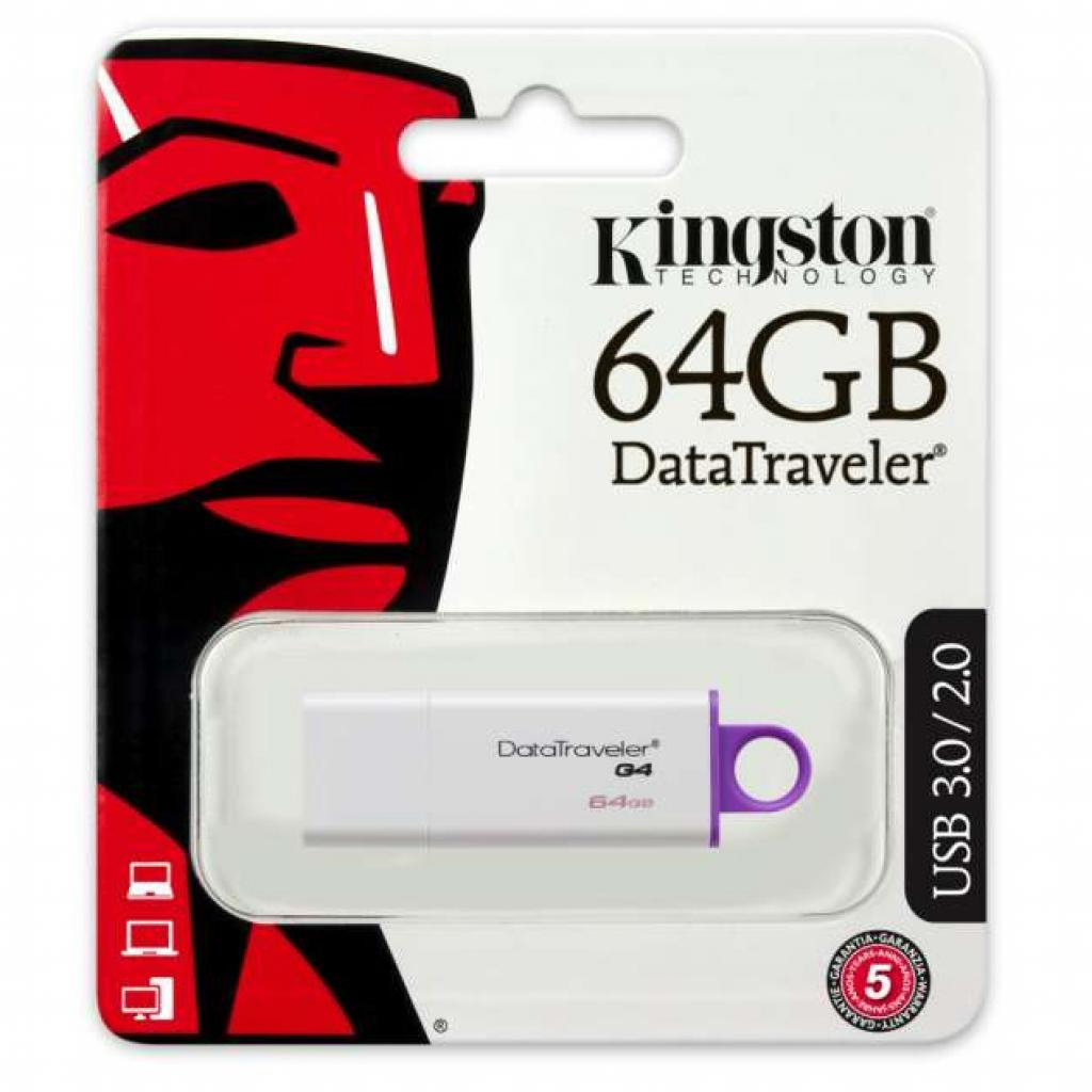 Флеш-память USB 3.0 Flash Drive 64Gb DTI Gen.4, пластик. корпус, бел. Kingston - фото 3