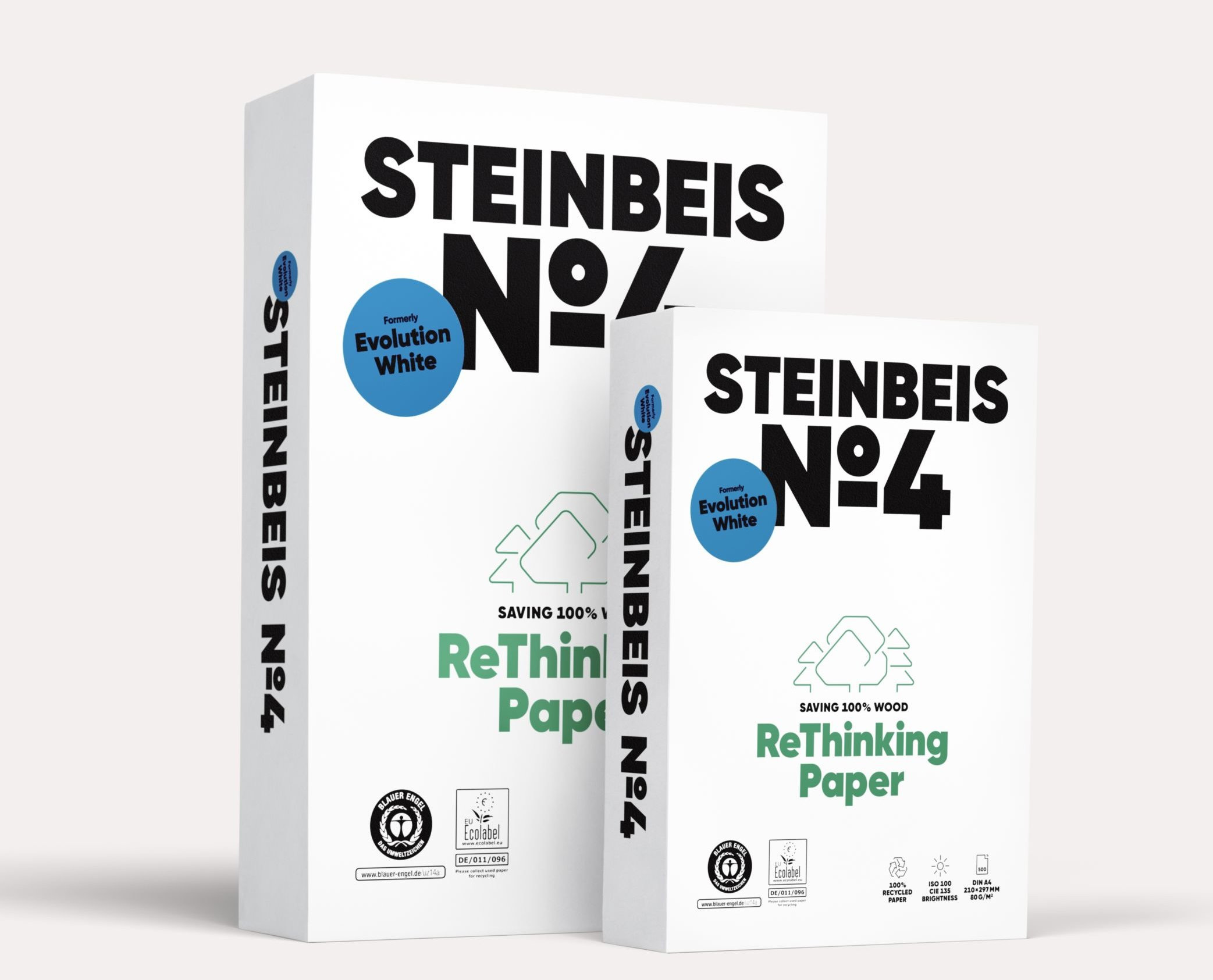 Бумага А4 80гр./м2. 500 лист. №4 Classic White ISO 100/СІЕ 135 на 100% Ecology Paper, бел. STEINBEIS - фото 1