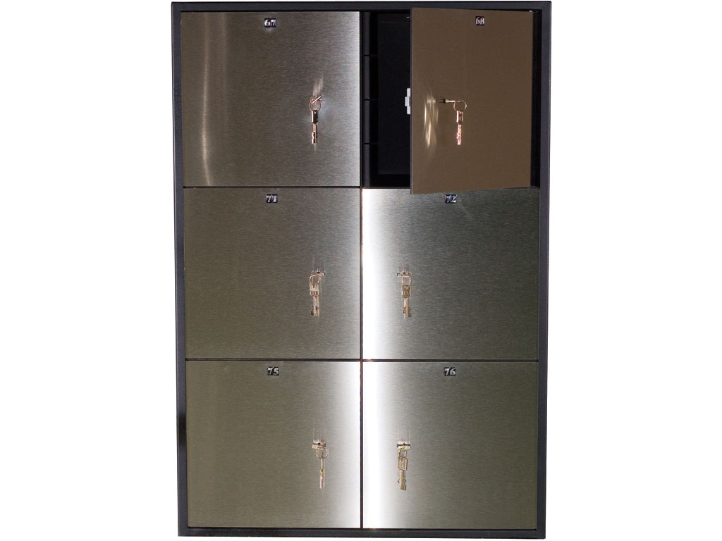 Блок депозитных ячеек (920*635*430) ключевой замок, 6 ячеек, 2 скв/ячейк., нерж/сталь, сталь. Valberg - фото 2