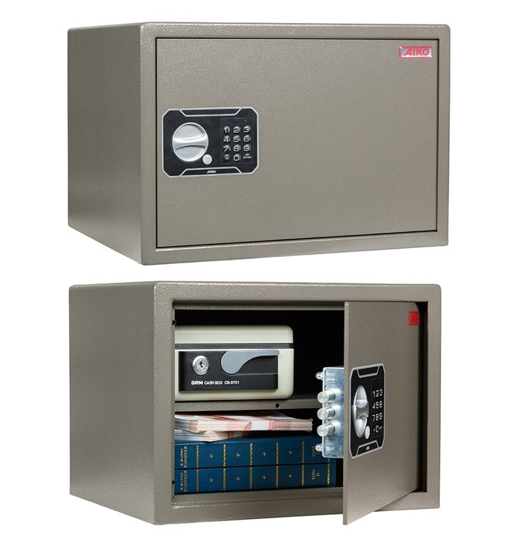 Сейф офисный (250*340*280мм.) электронный кодовый замок, 1 полка, ТM-25 EL, св.-коричн. AIKO - фото 5