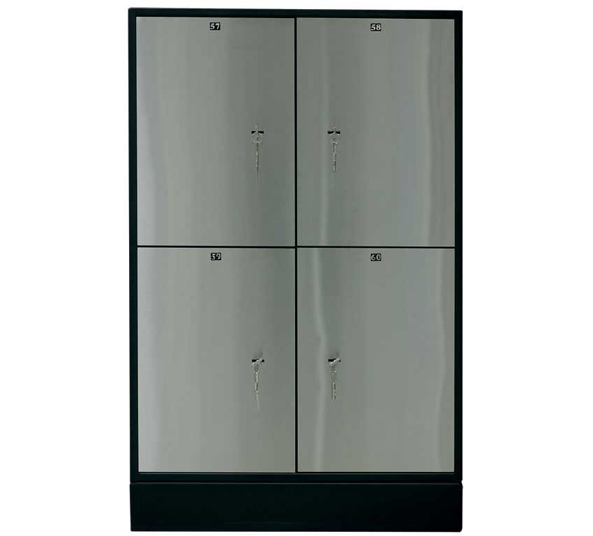 Блок депозитных ячеек (920*635*430) ключевой замок, 4 ячейки, алюминий Valberg - фото 1