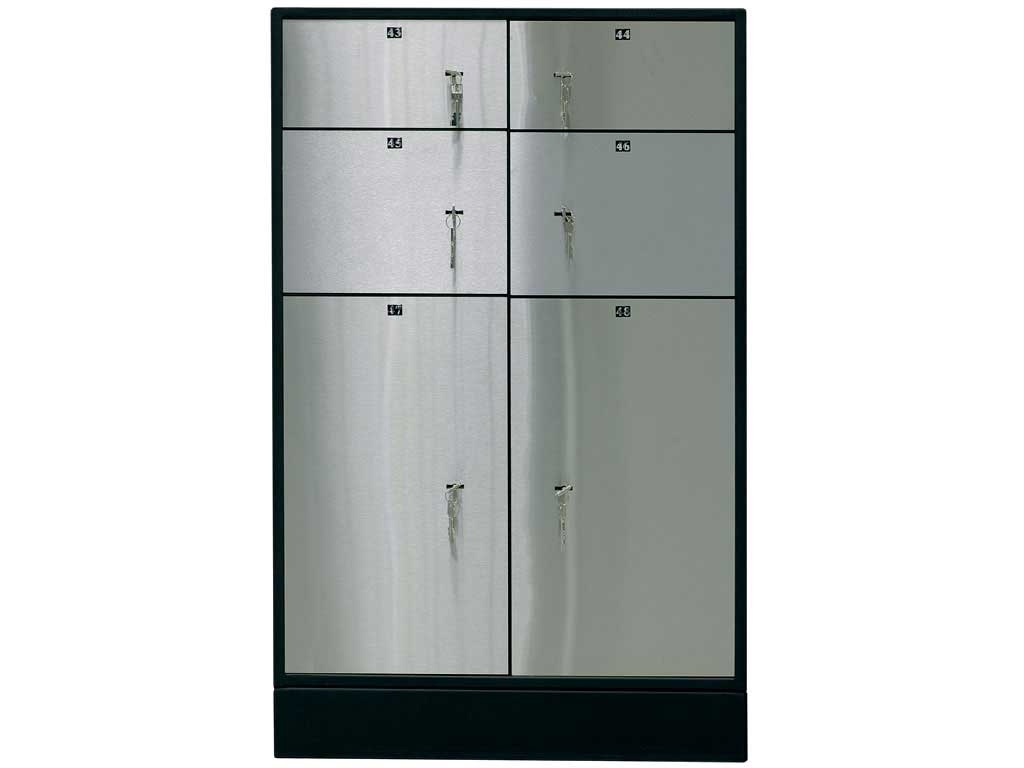 Блок депозитных ячеек (920*635*430) ключевой замок, 6 ячеек, алюминий Valberg - фото 1