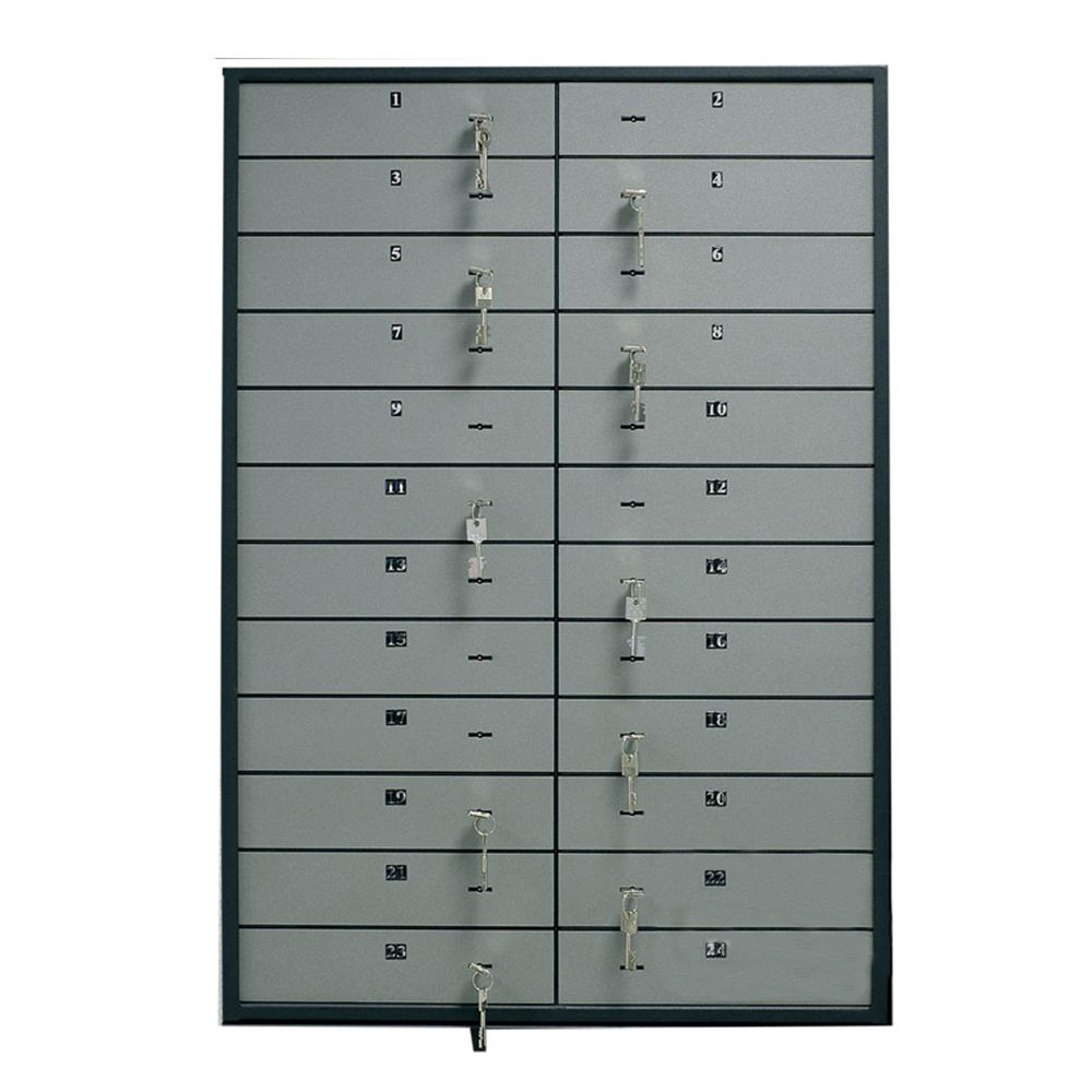 Блок депозитних скриньок (920*635*430) ключовий замок, 24 комірки, нерж/сталь, сталь. Valberg - фото 1