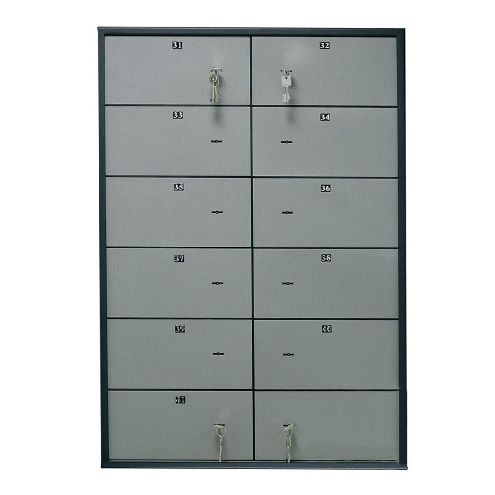 Блок депозитних скриньок (920*635*430) ключовий замок, 12 комірок, нерж/сталь, сталь. Valberg - фото 1