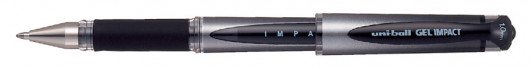 Гельова ручка Uni-ball Gel Impact 1,0мм., корпус серо-чорн., ст. чорн. Uni — фото 8