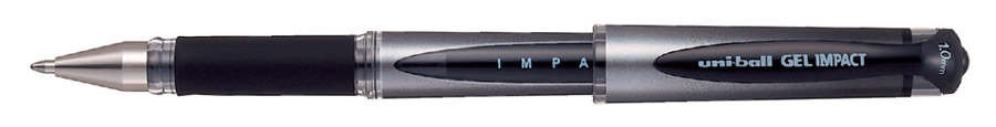 Гельова ручка Uni-ball Gel Impact 1,0мм., корпус серо-чорн., ст. чорн. Uni — фото 8