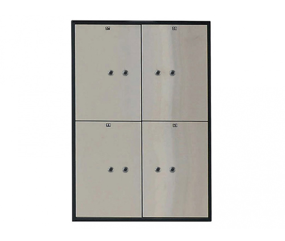 Блок депозитних скриньок (920*635*430) ключовий замок, 4 комірок, 2 свердловини на скриньку, алюмін Valberg - фото 1