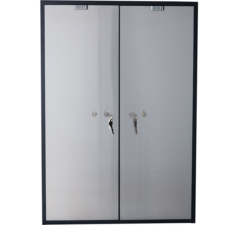 Блок депозитных ячеек (920*635*430) ключевой замок, 2 ячейки, 2 скважины на ячейку, сталь. Valberg - фото 1