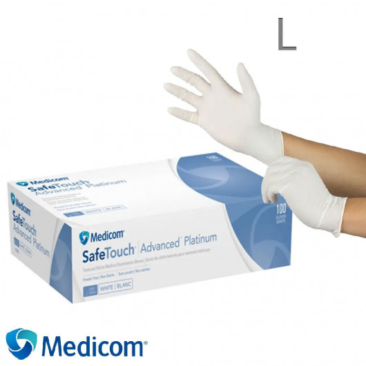 Перчатки нитриловые неоп. SafeTouch Advanced Platinum 1174P (3.5г), разм. L, 100шт./уп., бел. Medicom - фото 4