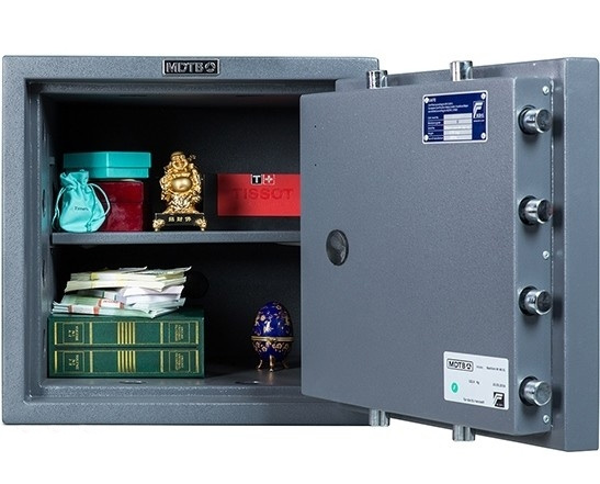 Сейф взломостойкий (460*470*470мм.) ключевой замок, 1 полка, 2 класс, Bastion-M 46-K, графит MDTB - фото 4