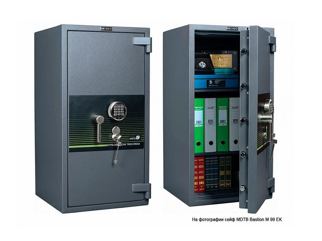 Сейф зламостійкий (1510*8509600мм.) елек/код.+ключовий замок, 3 полиці, 2 клас, Bastion-M 1585-ЕK, г MDTB - фото 2