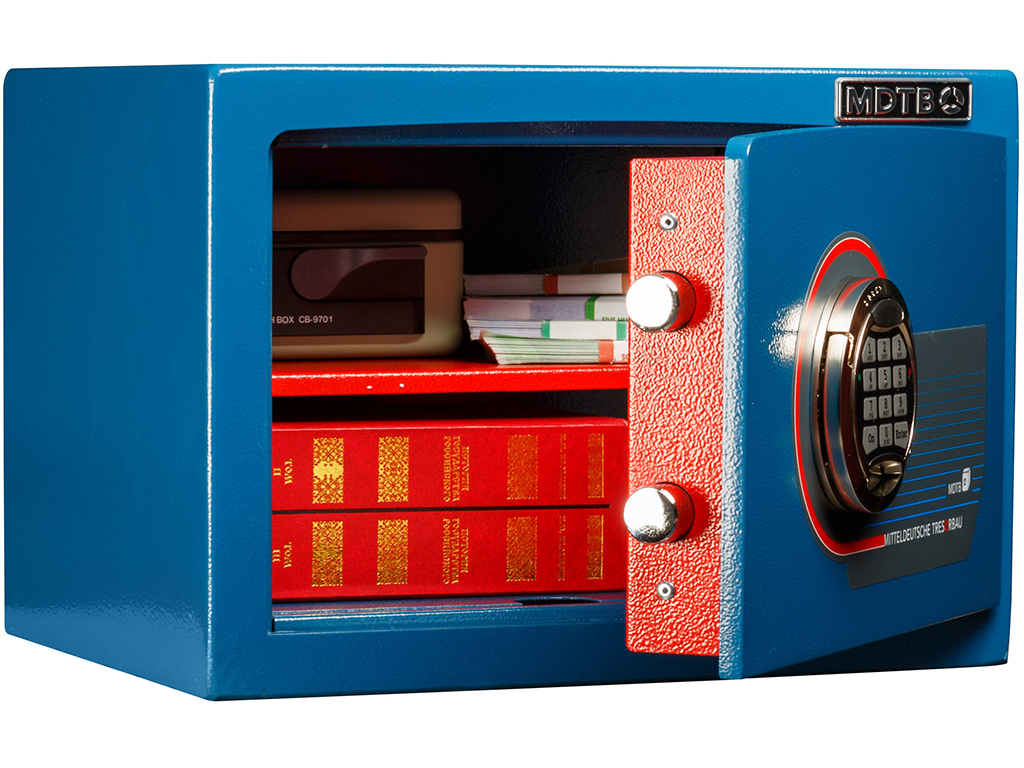 Сейф взломостойкий (280*400*310мм.) электронно кодовый замок, 1 полка, 1 класс, MDTB EK-28.E, син MDTB - фото 1