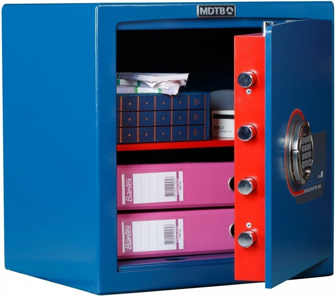 Сейф взломостойкий (460*440*380мм.) электронный кодовый замок, 1 полка, 1 класс, MDTB EK-46.E, син MDTB - фото 2