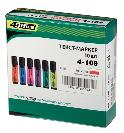 Маркер текстовый 4-109, 1-5мм., оранж. 4Office - фото 4