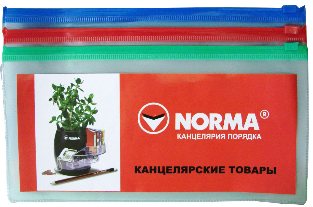 Папка-конверт на блискавці DL+ (230*118мм.), асорті NORMA — фото 3