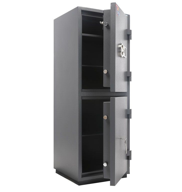 Сейф взломостойкий (1230*440*430мм.) элек/код. + ключевой замок, 2 полки, 1 класс, Кварцит 120T/2 EL Valberg - фото 1