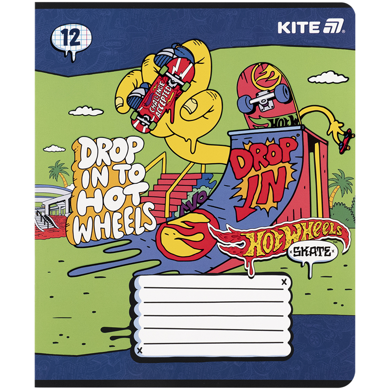 Тетрадь 12 лист., кл., софт тач + УФ лак, Hot Wheels-2 (HW25-232-2) Kite - фото 9