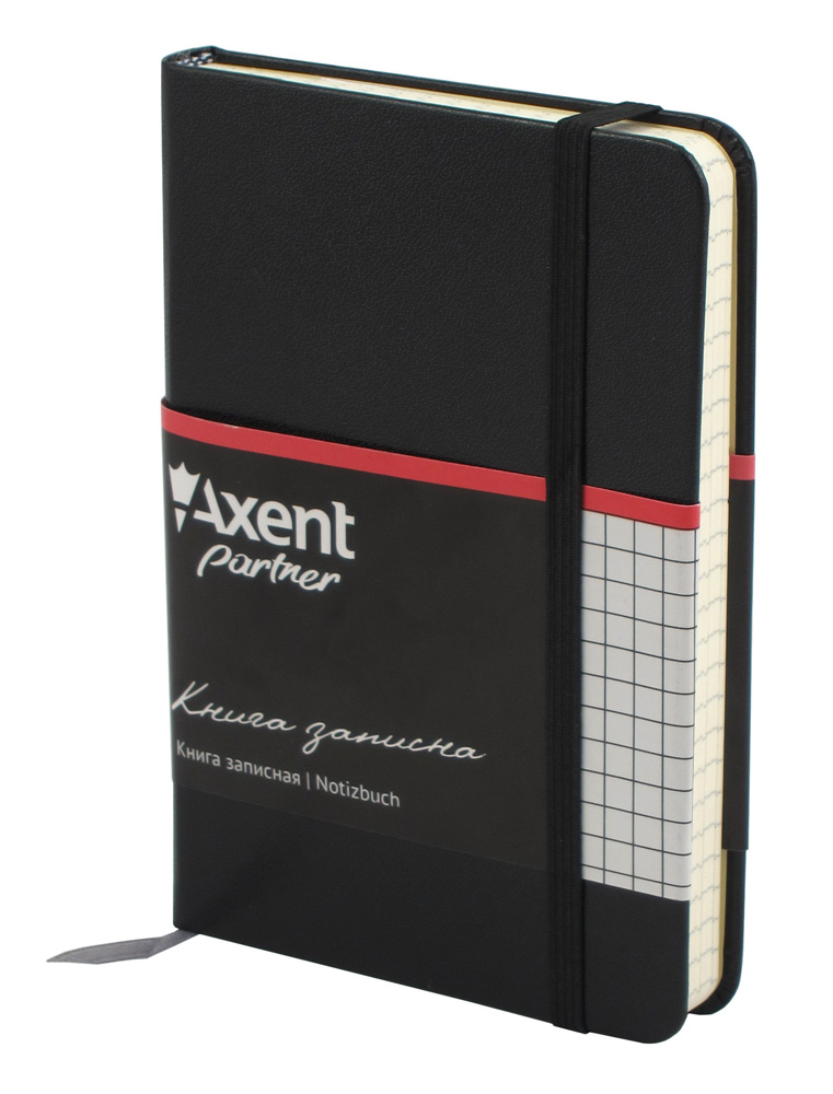 Книга записна Partner А6 (95*140ммм.), 96арк., кліт., чорн. Axent — фото 8