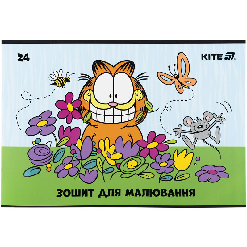 Зошит для малювання, 24 арк., скоба, софт тач + УФ лак, Garfield (GF25-242) Kite — фото 10