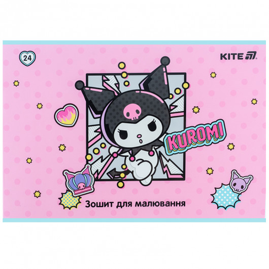 Тетрадь для рисования, 24 лист., скоба, софт тач + УФ лак, Hello Kitty-2 (HK25-242-2) Kite - фото 10