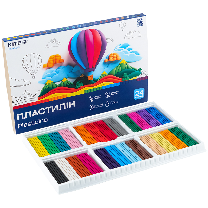 Пластилін, 24 кольори, 480 г. Kite Classic Kite — фото 6