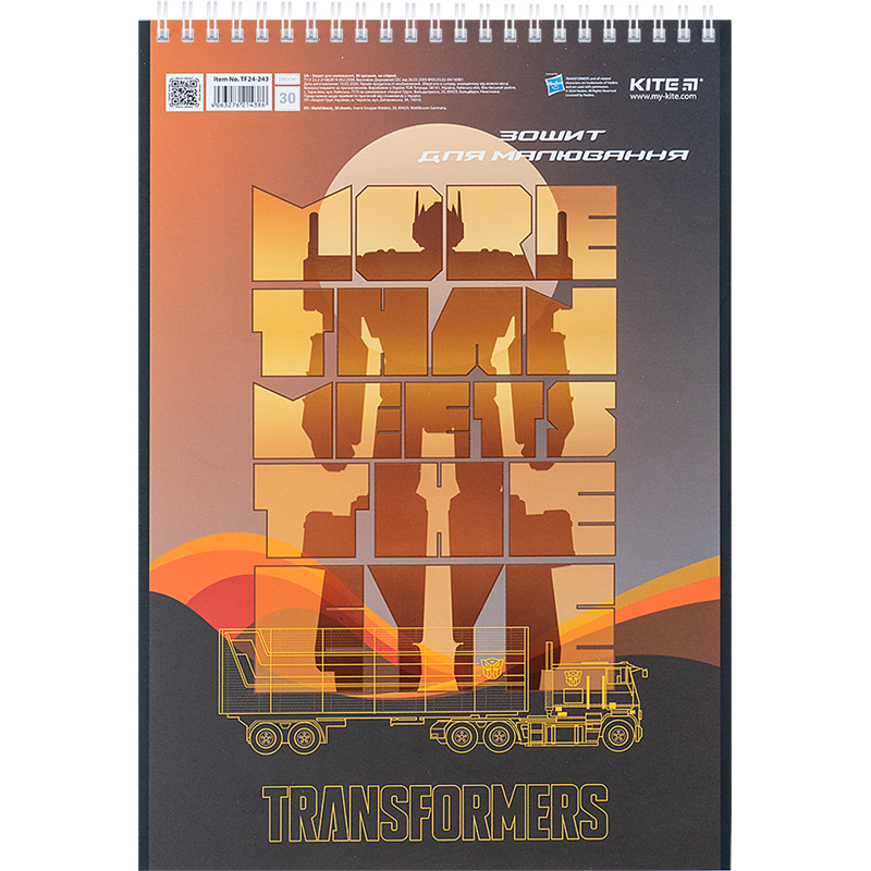 Тетрадь для рисования, 30 лист., спир., софт тач + УФ лак, «Transformers» Kite - фото 6
