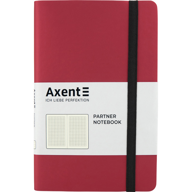 Книга записна Partner Soft, 125*195, 96арк, кліт, червона Axent — фото 6