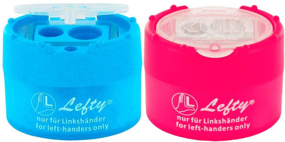 Точилка пластиковая с контейнером Click Clack Lefty, 2 отверстия, ассорт. KUM - фото 2