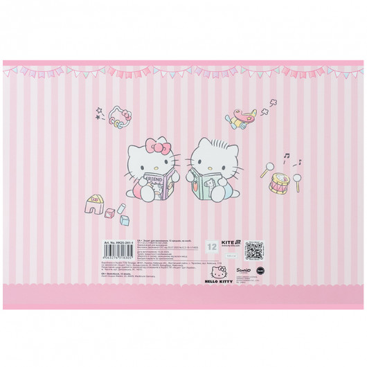 Зошит для малювання, 12 арк., скоба, софт тач + УФ лак, Hello Kitty-1 (HK25-241-1) Kite — фото 10