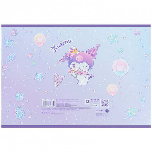 Тетрадь для рисования, 12 лист., скоба, фольга + УФ лак, Hello Kitty-2 (HK25-241-2) Kite - фото 10