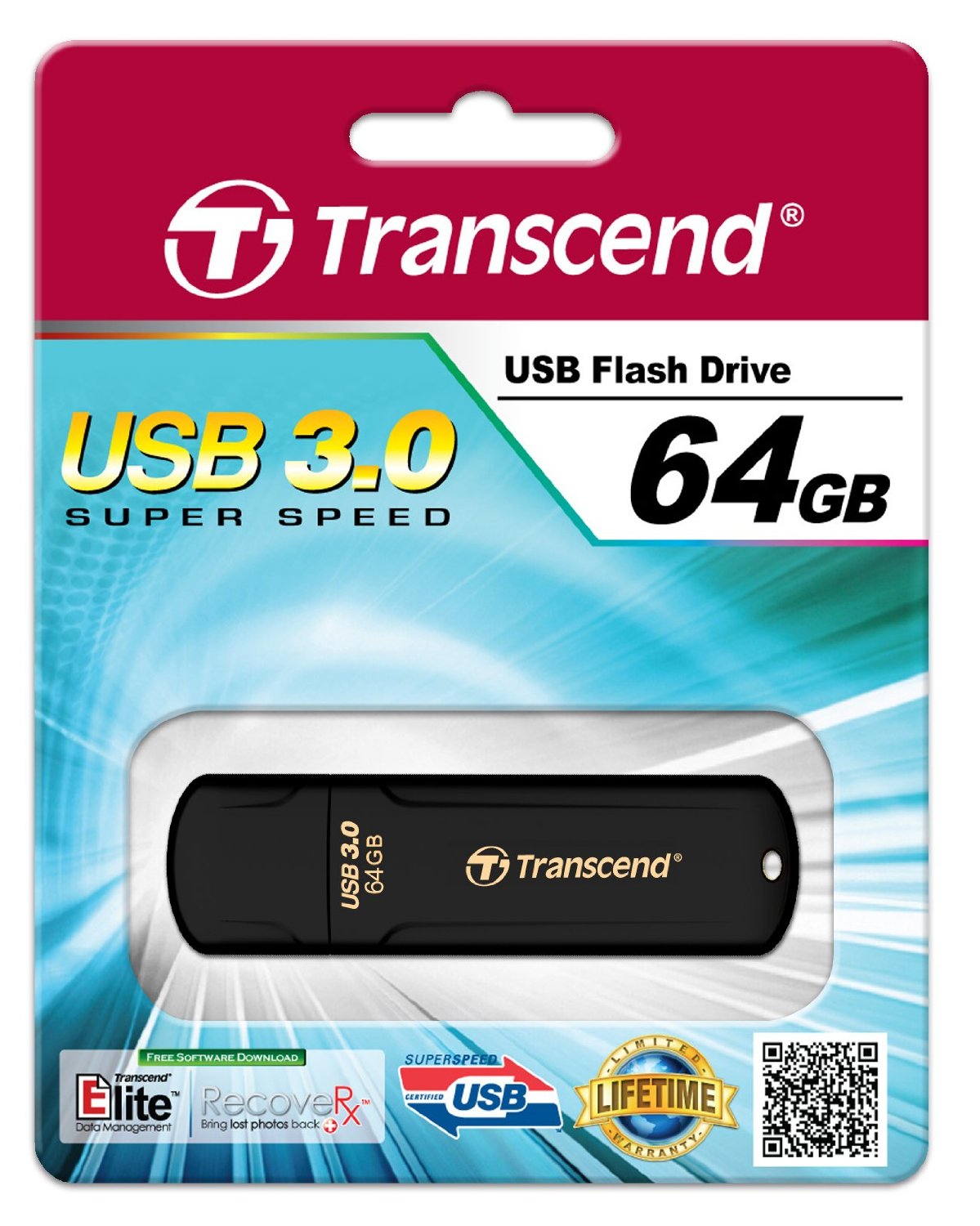 Флеш-память USB 3.0 Flash Drive 64Gb JetFlash 700 моноблок, пластик. корпус, черн. TRANSCEND - фото 4