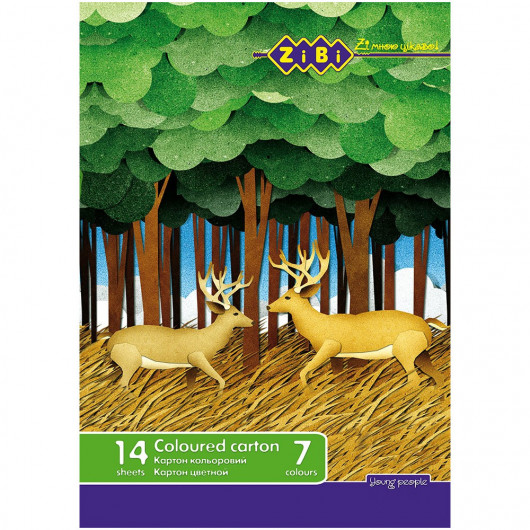 Картон кольоровий 7 кольорів - 14 аркушів, 230г/м2 KIDS Line ZiBi — фото 3