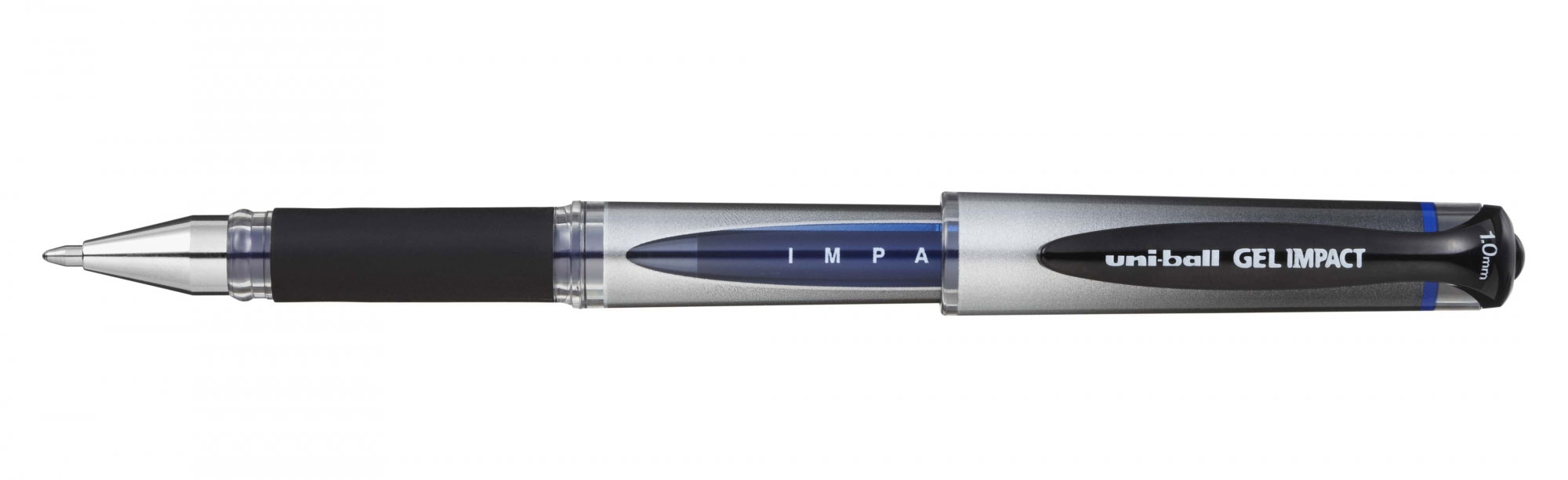 Гелева ручка Uni-ball Gel Impact 1,0мм., корпус серо-чорн., ст. син. Uni — фото 9