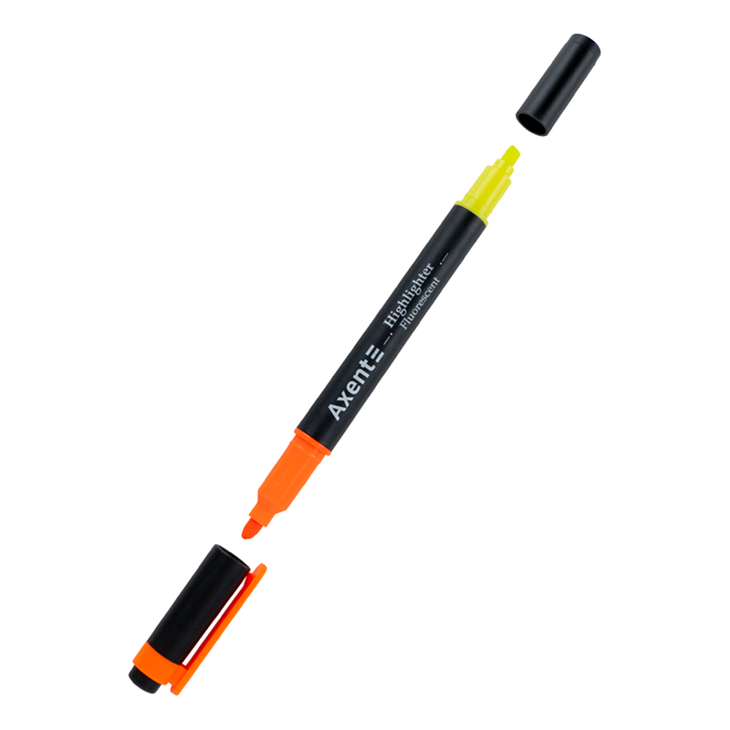 Маркер текстовый Highlighter Dual 2534-A, 2-4 мм клиноп., оранж+желт. Axent - фото 3