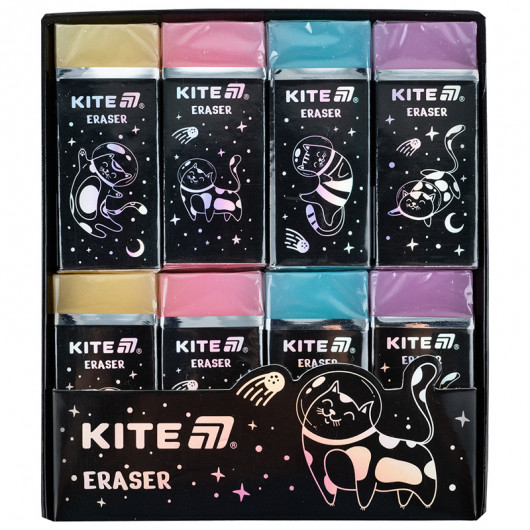 Ластик цветной с глиттером Universe, ассорти цветов Kite - фото 4