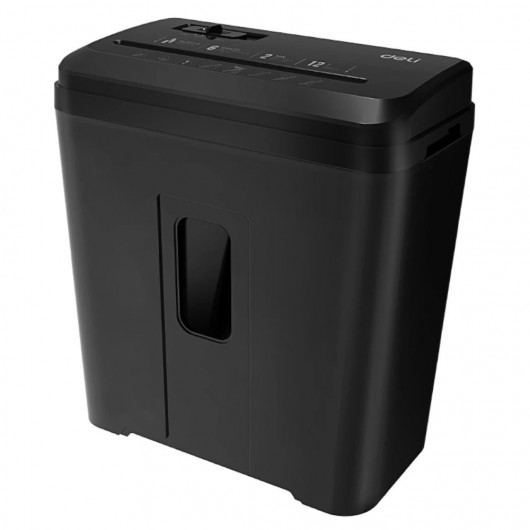 Уничтожитель документов DELI T016, 6 листов, перекрестная резка 4*35мм., корзина 12л., класс P-4 DELI - фото 5